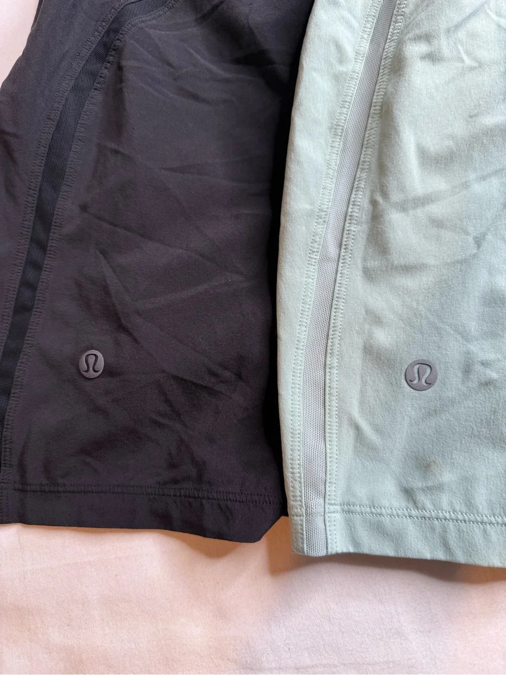 lululemon athletica Women's Run Shorts in Mint and Black